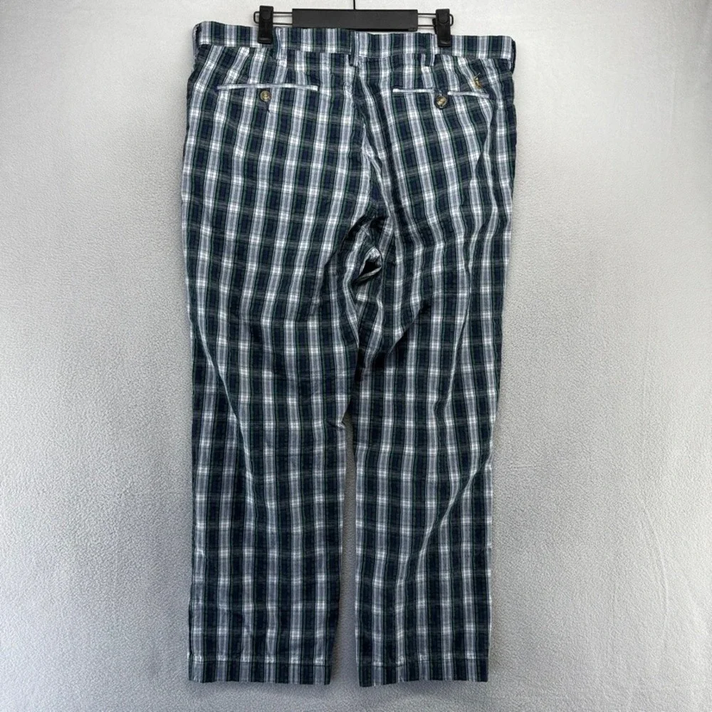 Ralph Lauren Pants Mens 36x30 fits 36x27 Green Plaid Check Trousers Pony Chino